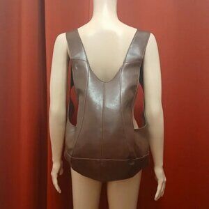 Rugged Vintage Faux Leather Backpack - Oil-WaxedPU, Waterproof Daypack Unisex